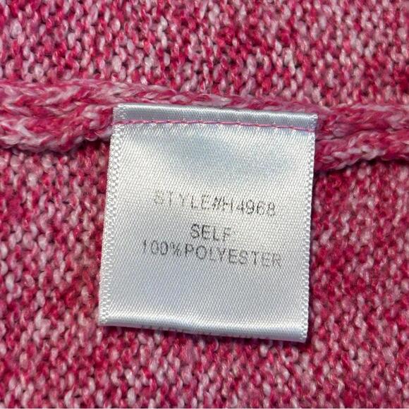 JODIFL Heathered Hot Pink & Cream Sweater with Ragland Back Center Seam | Large - Picture 10 of 10